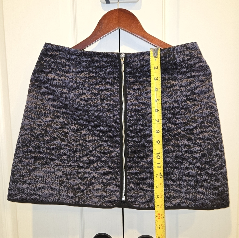 Rebecca Taylor Quilted Metallic Mini Skirt | Size 6 #N9 - Picture 3 of 5